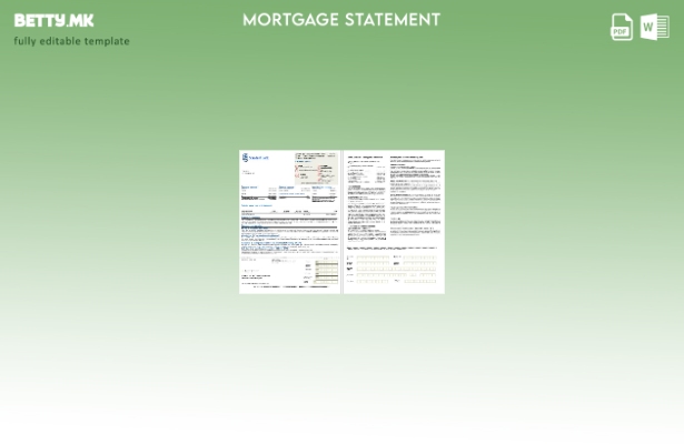 модерен стил Извод за хипотека на USA Standard Bank во Word и PDF формати, шабло